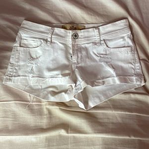 hollister white jean shorts